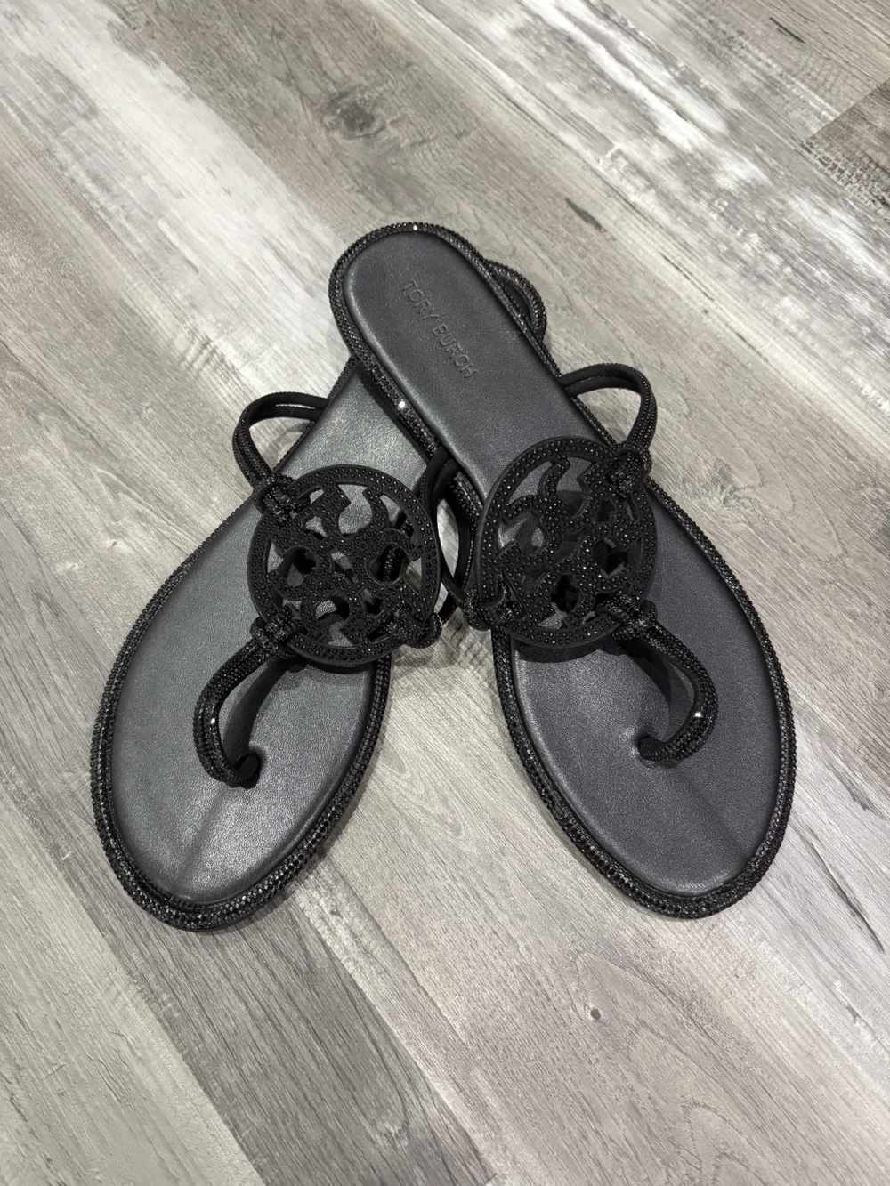Tory Burch Black Jeweled Sandals Eu Size 43 - Picture 2 of 4